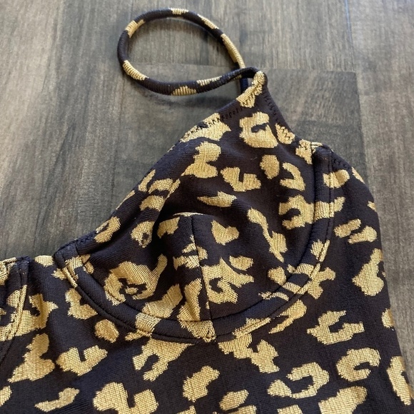 Solid & Striped Anthropologie The Taylor Leopard One Piece Swimsuit Sz XS - Picture 6 of 7